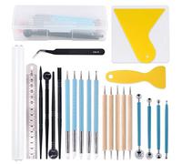 Keadic Lot de 24 outils de modelage de pâte polymère à double extrémité Stylet pointillé Outils de sculpture pour pâte à modeler et décoration d'ongles, poterie Argile