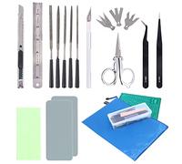 Keadic Lot de 24 outils professionnels pour modélisme Gundam avec étui en plastique et sac étanche, idéal pour la réparation et la fixation des modèles de voiture Gundam