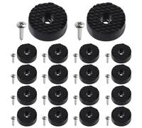 Keadic Lot de 24 patins ronds en caoutchouc à visser pour meubles - 30 mm - Noir - Antidérapants - Pour pieds de chaises en bois