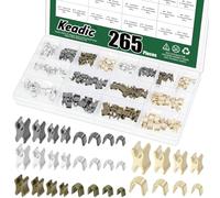 Keadic Lot de 256 butées de fermeture éclair en forme de U - 4 couleurs - Butées supérieures et inférieures - #3#5#8#10 - Kit de retenue en forme de H pour sacs, manteaux, vestes