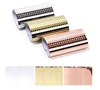 Keadic Lot de 3 600 carreaux de mosaïque autocollants pour la fabrication de carreaux de miroir à discothèque, dorés, argentés et or rose (100 x 150 mm)