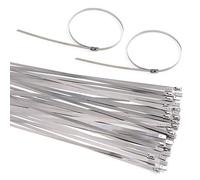 Keadic Lot de 30 attaches en acier inoxydable 304 de 35,6 cm avec revêtement de verrouillage pour câble d'ordinateur, pièces automobiles et plus encore