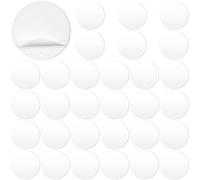 Keadic Lot de 30 feuilles rondes en acrylique transparent avec trou pour porte-clés - Disques vierges avec trou pour loisirs créatifs (75 mm)