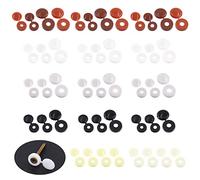 Keadic Lot de 300 cache-vis à charnière 6 couleurs, 4/5/6 mm, assortiment de couleurs, en plastique, avec trou de vis, pour chaise, bibliothèque, armoire, étagère