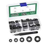 Keadic Lot de 325 rondelles à dents intérieures M2 M2,5 M3 M4 M5 en acier oxyde noir 65 Mn - Rondelles Star Lock - Clips de fixation pour meubles, voitures électriques