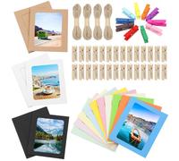 Keadic Lot de 40 cadres photo en carton coloré de 10,2 cm, cadre photo en papier pour la décoration de la maison et de l'école