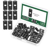 Keadic Lot de 40 écrous à fentes, chevilles cruciformes fendues, écrous cruciformes, écrous à fente pour lit de bébé, vis pour têtes de lit, chaises, meubles, M6 x 20 mm, noir