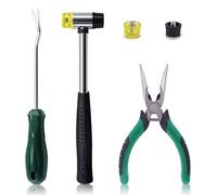 Keadic Lot de 5 outils de tapissier double face avec 2 têtes en caoutchouc de rechange, pince de levage et pince de retrait pour réparation de meubles et projets de décoration