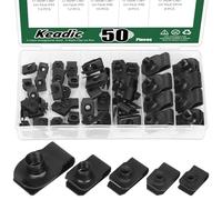 Keadic Lot de 50 clips en U pour voiture - Écrous en U M4 M5 M6 M8 - Assortiment d'écrous en U - Avec boîte de rangement