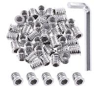 Keadic Lot de 50 inserts filetés en bois en acier au carbone - 18 x 15 mm