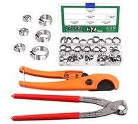 Keadic Lot de 52 pinces à sertir et coupe-tuyau PEX pour tube de 1/8"-1 1/4" avec colliers de serrage en acier inoxydable 304 de 6 mm à 18,5 mm, outil de fixation PEX pour automobile et moto marine