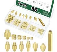 Keadic Lot de 65 embouts et inserts filetés M2/M2,5/M3/M4/M5, écrous moletés et pointes à souder pour fer à souder - Inserts pour pièces en plastique et pièces d'imprimante 3D