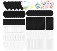 Keadic Lot de 72 aimants de réfrigérateur avec dos adhésif, 10 styles d'aimants de réfrigérateur en céramique avec cabochons en verre transparent pour salle de ureau, tableau blanc