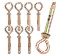 Keadic Lot de 8 boulons à œil M12 en béton, boulon à œil en zinc coloré, boulon à œillet d'épaule, vis d'expansion pour brique de béton, boulons à crochet fermé, vis d'expansion robustes pour mur