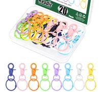 Keadic Lot de 8 fermoirs pivotants, mousquetons pivotants, double ouverture avec porte-clés pour loisirs créatifs, fermoirs de bijoux, fabrication de cordons - Bronze vintage, bronze, noir, argent (99