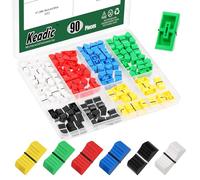 Keadic Lot de 90 boutons poussoirs droits pour potentiomètre 6 couleurs, 4 x 1,2 mm, boutons coulissants plats pour mixeur audio, capuchons de potentiomètre pour console son et contrôle de l'éclairage