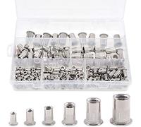 Keadic Plusieurs en acier inoxydable 304 Rivet Écrou Tête plate fileté Insert Nutsert Assortiment kit - M3 M4 M5 M6 M8 M10 (métrique)