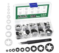 Keadic Starlock Lot de 208 rondelles à dents intérieures M2 M2.5 M3 M4 M5 M6 M8 M10 M12 en acier inoxydable 304 et 65 Mn Star Lock - Fixations pour automobiles