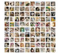 keadiseu 198 Autocollants drôles et créatifs pour Chats, Pack d'autocollants Meme Mignons, Stickers décoratifs Waterproof pour Coques de téléphone, journaux, cahiers et DIY