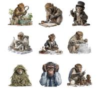 keadiseu 2 Jeux de 100 Autocollants de Singe - Décalcomanies décoratives imperméables pour farces, pour cahiers, Bureaux, journaux et décoration Quotidienne