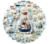 keadiseu Ensemble de 100 Autocollants Miniatures représentant Le Monde dans Une Bouteille Décorations minimalistes pour Journal Intime DIY Autocollants imperméables
