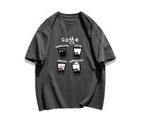 keadiseu T-Shirt Coton Chat dans Tasse café, Coupe Large été - Gris - 3XL