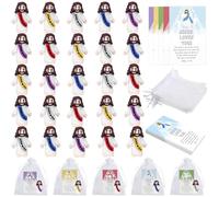 KEAGAN Lot de 25 petites figurines de Jésus religieux Jésus Jésus vous aime - 25 cartes de prière et sacs en organza - Décorations de Pâques - Cadeaux pour église, cachette du dimanche, école, baptême