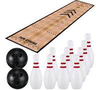 KEAGAN Mini jeu de bowling, jeu complet de bowling pour intérieur et extérieur, jeu de bowling avec piste de bowling, quilles et balle, jeu de bowling pour interaction sportive, jouet de loisirs