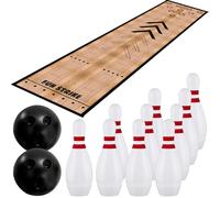 KEAGAN Mini jeu de bowling, jeu complet de bowling pour intérieur et extérieur, jeu de bowling avec piste de bowling, quilles et balle, jeu de bowling pour interaction sportive, jouet de loisirs