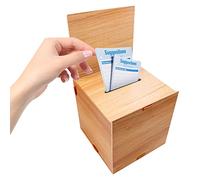 KeaJuidy Boîte De Vote Élection Boîte Dons Rangement Bois Texture Vintage Suggestions Sécurisées Boucle Moyenne Deux Papiers Épais Commentaire Voter Faire Don Cartes Visite Détachable