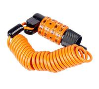 KEALBAUS Antivol à combinaison portable à 4 chiffres pour vélo de route - Code modifiable - Compact - Câble de 1,2 m - Corps en alliage de zinc - Orange