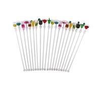 KEALLANS 20 PièCes SéRies Agitateurs de Tropicales Agitateurs de à Cocktails Barre de Mixage de 9 Pouces avec des Motifs de Verre à Vin, Agitateurs à RéUtilisables