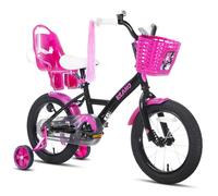 KEANO JOYSTAR Zinnia 14 Pouces, vélo pour Enfants Filles de 3 à 5 Ans, vélo pour Enfants de 14 Pouces avec Roues de Support, Guidon et Tubes d'air, Noir