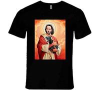 Keanu Reeves Jesus Hugs Puppy White Yellow Black Red Mens Women T Shirt 100% Cotton9805XL