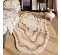 KEAOZVFE Tapis Moderne à Texture ombrée Abstraite, pour Salon, Salle à Manger, Chambre à Coucher, Lavable, Tapis de Forme irrégulière