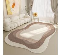 KEAOZVFE Tapis Moderne de Forme irrégulière, Tapis antidérapants, Tapis Ovale Moelleux, Tapis Lavable d'intérieur pour Salon, Chambre à Coucher, Salle de Jeux, Tapis de Sol décoratif