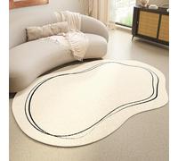 KEAOZVFE Tapis Moderne de Forme irrégulière, Tapis antidérapants, Tapis Ovale Moelleux, Tapis Lavable d'intérieur pour Salon, Chambre à Coucher, Salle de Jeux, Tapis de Sol décoratif