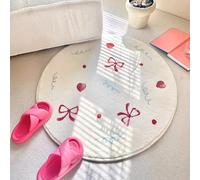 KEAOZVFE Tapis Rond Doux et Ultra Fin Lavable - Tapis Rond Antidérapant pour Chambre à Coucher, Salon ou Chambre d'Enfant - Blanc - 60CM (diameter) - Moderne - Motif
