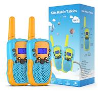 Kearui Jouet Garcon 3-12 Ans, Talkies Walkies Enfants Radio à 2 Voies avec 8 Canaux, Lampe de Poche LCD Rétro-éclairée, Gamme de 3 Miles pour Aventures Extérieures, Camping, Randonnée (Orange)