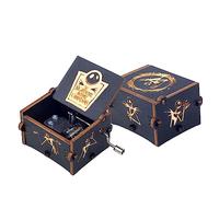 Keast Boîte à Musique à manivelle pour garçons et Filles, Mini boîte à Musique en Bois gravée de la mélodie pour Halloween, Noël, Thanksgiving