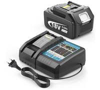 KEATFE Batterie et chargeur 18 V 5,0 Ah pour batterie Makita LXT DC18RC Chargeur rapide Compatible avec toutes les batteries Makita 14,4 V-18 V Li-ion BL1850 BL1840 BL1815 BL1830 BL1430