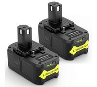 KEATFE Lot de 2 batteries de rechange 18 V 5,0 Ah pour batterie ryobi 18 V RB18L50 RB18L40 RB18L25 RB18L15 RB18L13