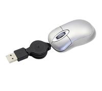 KeauFair Mini Souris Filaire, Mini Souris Filaire de Voyage Portable, Souris d'ordinateur 1600 DPI, Petite Souris avec Cordon rétractable de 70 cm, Mini Souris pour Ordinateur Portable, PC(Argent)