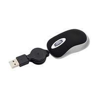 KeauFair Mini Souris Filaire, Mini Souris Filaire de Voyage Portable, Souris d'ordinateur 1600 DPI, Petite Souris avec Cordon rétractable de 70 cm, Mini Souris pour Ordinateur Portable, PC(Noir)