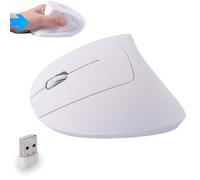 KeautFair Souris ergonomique sans fil pour gaucher (blanc)
