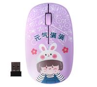 KeautFair Souris sans Fil USB Mignon Caricature Muet Silencieux Portatif Légèreté Ergonomique Durable Compact Voyager Voyages d’Affaires 2.4G PC/Laptop Win7/8/10/IOS/XP/Vista Enfants Cadeau(Violet)