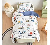 KEAYOO Parure de lit 100% Cotton Linge de lit pour bébé (40 x 60 Taie d'oreiller et Housse de Couette 100x135) (Dinosaure)