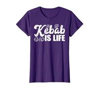 Kebab is Life Doner Humour Cuisine Chef Fast Food Cadeau T-Shirt, Femme, Violet, S