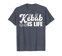 Kebab is Life Doner Humour Cuisine Chef Fast Food Cadeau T-Shirt, Homme, Bleu Chiné, S