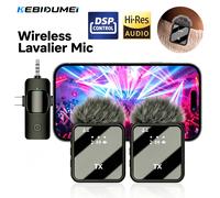 KEBIDUMEI Microphone Lavalier Sans Fil 3 en 1/2 en 1 pour iPhone/Android, pour Interviews et Vlogs, Microphone Mini Anti-Bruit 3 in 1 1 Mic